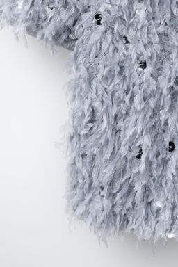 FEATHER AND SEQUIN T-SHIRT - Zara фото 4