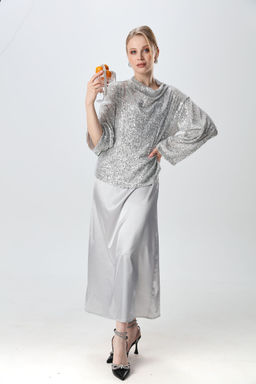 Платье NIKVA н1014-3 серебро  фото 3