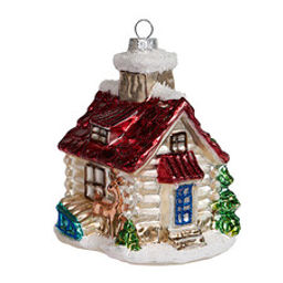 Избушка с красной крышей (стекло) 8,5х9х11,5 см - Holiday Classics фото 2