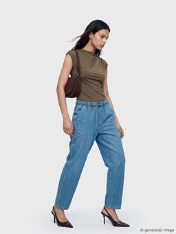Джинсы Beli Lastikli Balloon Fit женские с эластичным поясом