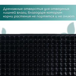 Цена за 3 шт. Кассета для выращивания рассады, на 200 ячеек, по 7 мл, из пластика, чёрная, 55 × 28 × 4 см, Greengo