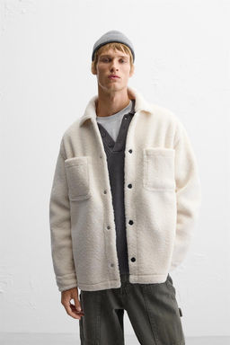 FAUX SHEARLING OVERSHIRT