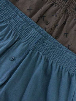 Трусы мужские шорты мультипак (2 шт.) в синем и коричневом цвете с мечами мечи на коричневом +темный сланец 411152-2 - Mark formelle фото 7