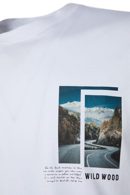 TRENDYOL MAN Beyaz Oversize/Genis Kesim K?sa Kol Manzara Bask?l? T-Shirt TMNSS23TS00242 - Trendyolmilla фото 7
