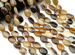 Бусины из агата кофейного овал 18*25мм, 39см, 16 бусин Радуга камня