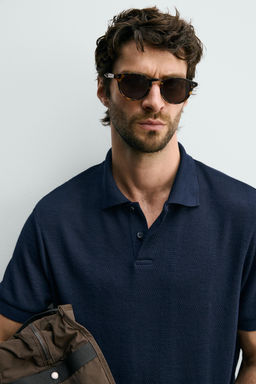 POLO REGULAR FIT JACQUARD RAYAS / Blanco roto - Zara фото 5