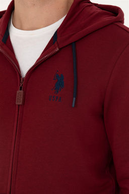 Свитшот мужской U. S. Polo Assn бордово-красный из хлопка - U.s. polo assn фото 14