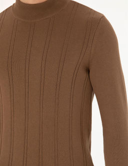 Ye_il Slim Fit Yar_m Bal_k__ Yaka Triko Kazak
