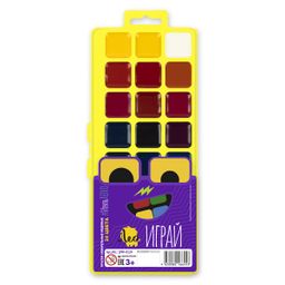 Краска акварель Лео Играй медовые, без кисти в пластиковой упаковке с европодвесом LPW-0124 24 цв