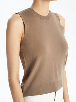 Kad?n Bisiklet Yaka D?z Triko Atlet