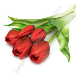 Веточка декоративная 33 см, 31 см Тюльпан (5 шт) SF-8137, красный - Больше подарков фото 2