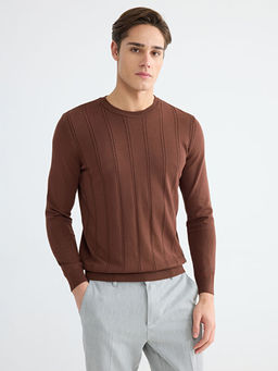 Sa? ?rg?s? Desenli Bisiklet Yaka Erkek Triko Kazak