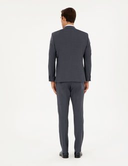 Koyu Mavi Slim Fit Y_nl_ Tak_m Elbise
