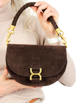 LACCOMA сумка АУ4864Ф-коричневый натуральная замша хлопок фото 7