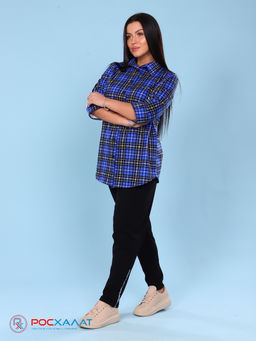 Женская трикотажная рубашка т.синий КР-02 (3)