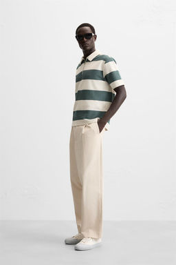 TEXTURED WEAVE POLO SHIRT WITH ZIP - Zara фото 5