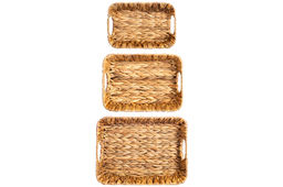 Набор 3 плетеных корзин 35*26*9 см, 31*22*8 см, 27*18*6 см, водный гиацинт - Elan gallery фото 4