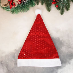 Цена за 2 шт. Колпак новогодний «Праздничные капли» 28×35 см, красный