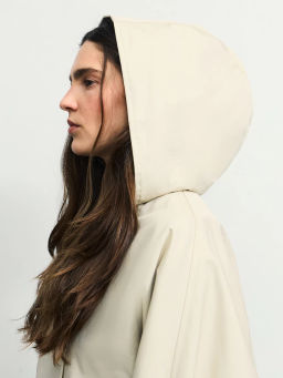 Хлопковый укороченный тренч оверсайз с капюшоном ZR2604102206-60 / Zarina  фото 8