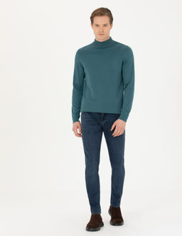 Базовый трикотажный свитер приталенного кроя Petrol Half Fisherman - Cacharel фото 4