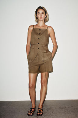 BEADED BELT WAISTCOAT IN LINEN BLEND - Zara фото 8
