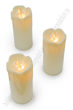 Набор свечей светодиодных на батарейках 5*5*11,5 см (12 шт) SF-7552, №3 (теплый свет)