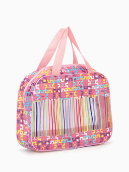 Косметичка-сумка на молнии в сетку, большая, с ручками, с принтом, МИКС