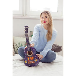Сувенирный музыкальный инструмент гитара-укулеле «Цветы», 55×20×6 см