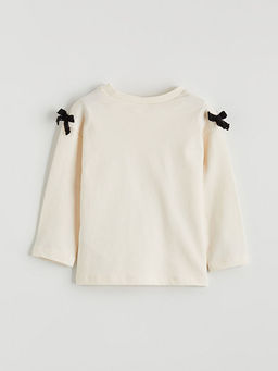 Fiyonk Detayl? Bask?l? K?z ?ocuk Ti??rt