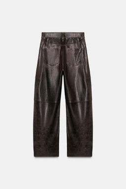 ZW COLLECTION LIMITED EDITION LEATHER TROUSERS - Zara фото 4