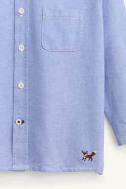 LIMITED EDITION EMBROIDERED FOX OXFORD SHIRT - Zara фото 8