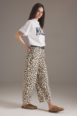 Cok Renkli Animal Leopar Desenli Normal Bel Baggy Jeans TWOSS25JE00246 - Trendyolmilla фото 2
