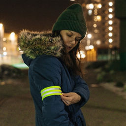 Светоотражающая лента-резинка, 50 мм, 10 ± 1 м, цвет салатовый