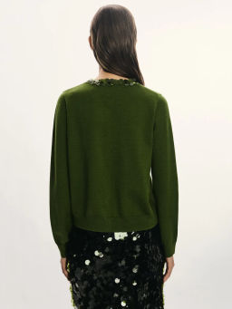 Кардиган с пайетками на воротнике / Zarina