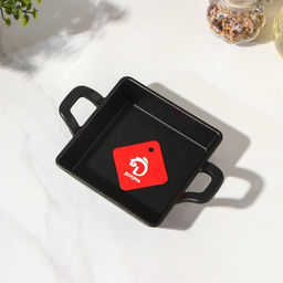 Сковорода «Квадрат. Глубокий», 12.5×12.5×3.5 см, индукция, чугун, чёрная