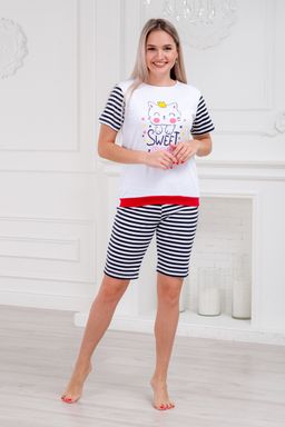Пижама женская футболки и шорт из интерлока Киса - Амадэль фото 6