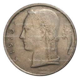 5 франков 1975 года Бельгия  Надпись на фламандском (BELGIE)