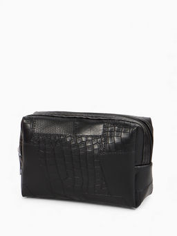 Косметичка ONE COLOR, на молнии, искусственная кожа, чёрная