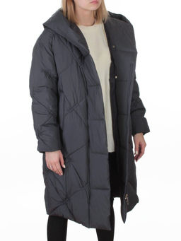 8870 DK. GRAY Пальто зимнее женское оверсайз (200 гр. холлофайбер)