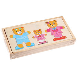 Игрушка развивающая «Переодень мишку» 3.5×26.5×13.5 см, 54 детали