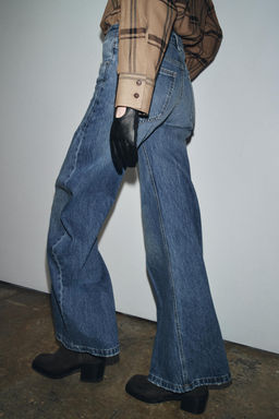 ZW COLLECTION FLARE LOW WAIST PLEAT JEANS - Zara фото 4