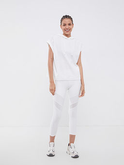 Kap??onlu Bask?l? K?sa Kollu Kad?n Spor Ti??rt - Waikiki фото 2