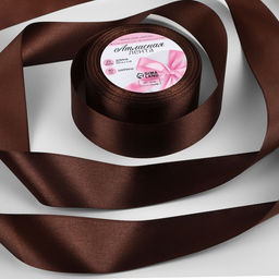 Лента атласная, 40 мм, 23±1 м, коричневая №31