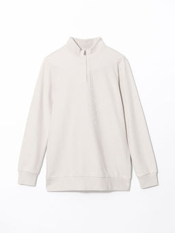 Dik Yaka Uzun Kollu Erkek Sweatshirt