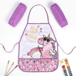 Набор детский для творчества «Этель. Единорог»: фартук 49×39 см и нарукавники