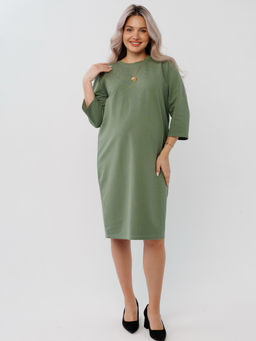 Платье женское П-145 (футер с лайкрой) Оливковая