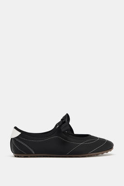 SPORTY TOPSTITCHED BALLET FLATS - Zara фото 7