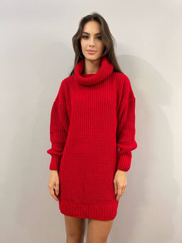 K10905 Платье (вязаный трикотаж) КРАСНЫЙ