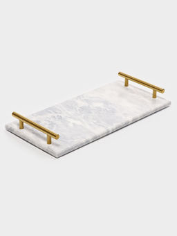 Поднос Magistro Marble, мрамор, 38.2×18.2 см, белый