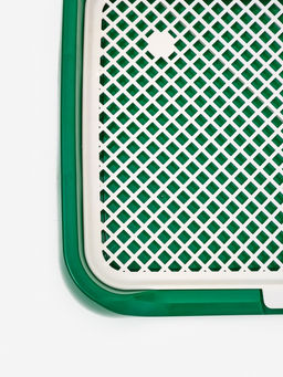 Туалет для собак 46,5 х 36 х 5,5 см, съёмной решеткой и столбиком, зелёный